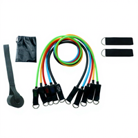 Set de Bandas de Resistencia para Fitness de 11 Piezas, TPE, para Yoga, Entrenamiento, Masajes, Modelo 6011