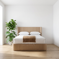 Cadre de lit en bois massif sur mesure, taille King ou Queen, mobilier de chambre à coucher moderne en bois pour la maison ou l'hôtel