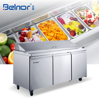 Comptoir Commercial Réfrigéré pour Salades en Acier Inoxydable R134a avec Refroidisseur d'Air et Préparation Intelligente des Salades