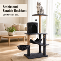 Arbre à chat multi-niveaux avec condo, poteaux à gratter, plateformes en peluche et panier pour grands chats – Mobilier d'intérieur pour animaux de compagnie