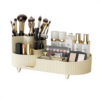 Boîte de rangement pour cosmétiques en plastique Uforu, haut de gamme, grande boîte rotative pour stylos de bureau, organisateur de pinceaux de maquillage, de rouges à lèvres et de houppettes