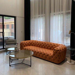 लिविंग रूम आधुनिक चेस्टरफील्ड लक्जरी सोफे टफ्टेड मखमली सोफा सेट फर्नीचर ऑनलाइन - Product Image 2