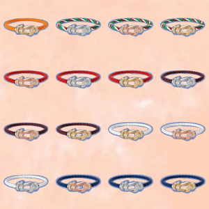 Bracelet en alliage plaqué or inspiré d'une fer à cheval, tressé avec une corde rouge colorée et un charme en zircon, cadeau d'anniversaire pour elle - Product Image 1