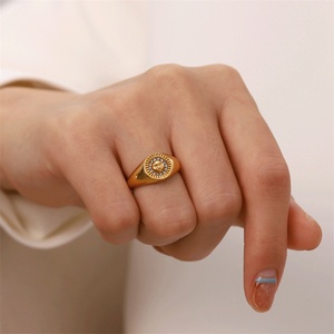 Retro <b>Silver</b> Plated Stainless Steel Cluster <b>Ring</b> with Lab Created Zircon Stones Heart Shape Casual/Sporty for Women - Product Image 4