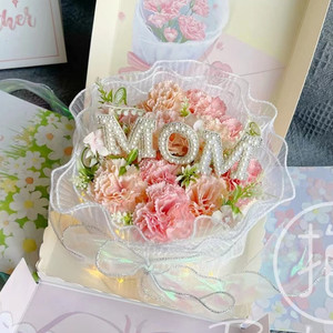 ที่ประดับเค้กวันแม่ สีขาวชมพูมุก ที่ประดับเค้ก MOM สำหรับคุณแม่ วันแม่ งานวันเกิด ตกแต่งเค้ก DIY - Product Image 1