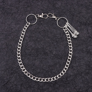 Cadena de cintura con diseño de calavera, de aleación de zinc, de una sola capa, estilo hip hop, para uso diario, color blanco K - Product Image 6
