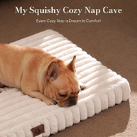 Coussin pour animaux de compagnie (chiens et chats) en mousse alvéolée pliable, surface douce et luxueuse, fond antidérapant, amovible et lavable en machine.