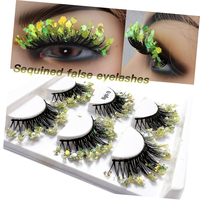 Veilleuses Glitter Noir Coton Bande Faux Cils Pleine Bande Cils 3D Cils Bande Naturelle Cils