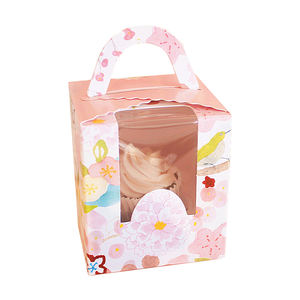 Festival de Pâques Vente en gros Lapin mignon Joli motif créatif Mini gâteau Fête Boîte-cadeau Unique Cupcake Boîtes en papier avec fenêtre - Product Image 1