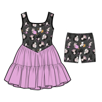 HIPPOKIDS Ensemble de vêtements pour filles en gros, robe en tulle d'Halloween avec short séparé, tenues d'automne pour femmes