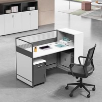 Mobilier de bureau commercial moderne Bureau en bois pour deux employés modulaires Compartiment informatique Poste de travail pour la maison ou la villa