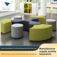 Ensemble de canapés de bureau modulaires en tissu, design nordique moderne, en forme d'arc, pour usage commercial dans le salon, Foshan Longjiang