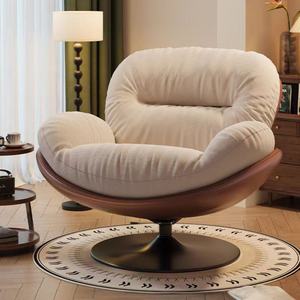 Fauteuil pivotant Egg Lazy Sofa, fauteuil d'appoint multicolore rembourré, décoration de salon - Product Image 1