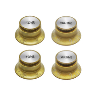 Boutons de guitare électrique jaunes avec réflecteur, pour contrôle de vitesse, volume, tonalité et effets AMP, avec dessus argenté