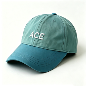 Casquette Dad Hat en toile à 6 panneaux, broderie personnalisée, bicolore, coton doux délavé, bleu et marron, visière contrastante, pour sports de plein air, unisexe, toutes tailles - Product Image 5