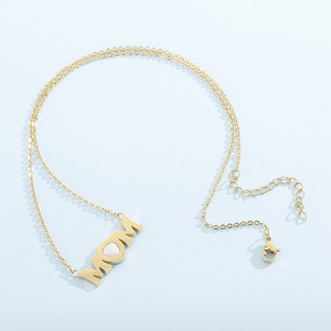 Collana con Ciondolo a Cuore in Opale e Scritta MOM in Acciaio Inossidabile, Gioiello Personalizzato per <span class=keywords><strong>la</strong></span> Festa della <span class=keywords><strong>Mamma</strong></span> - Product Image 3