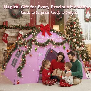 <span class=keywords><strong>Casetta</strong></span> Gioco per Bambine a Forma di Castello Principessa Viola con Luci a Stella per Interni - Product Image 4