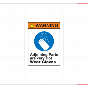 Señal de Advertencia: Uso de Guantes, Superficie Caliente, Seguridad Industrial, Guantes de Protección Personal (EPP) Requeridos, Etiqueta de Seguridad para Máquinas - Product Image 1