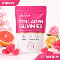 Op maat gemaakte fruit smaak gehydrolyseerde collageen kruiden gummies vitamine C hartvormig veganistisch volwassenen huid haar nagels ondersteuning voedingssupplement