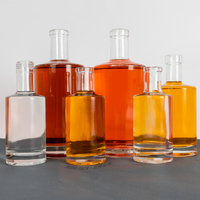 Bouteille à spiritueux en verre flint à épaule plate 375ml 500ml 700ml 750ml pour Vodka Gin Whisky Soju Liqueur