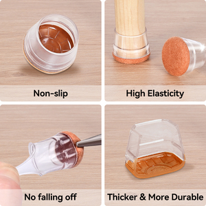 Protezione <span class=keywords><strong>per</strong></span> le gambe della sedia in plastica silenziata universale antiscivolo rotondo Quadrate in feltro <span class=keywords><strong>per</strong></span> <span class=keywords><strong>sedie</strong></span> e mobili - Product Image 5