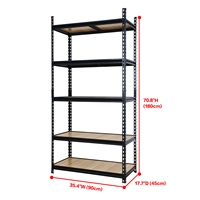 Étagère de rangement en acier sans boulons à 5 niveaux, durable, antirouille, robuste, pour garage, entrepôt industriel