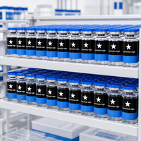 Étiquettes personnalisées noires mates pour flacons – Autocollants étanches pour flacons en verre de 3 ml, 5 ml, 10 ml pour matières premières de peptides avec logo