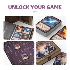 Cartes de jeu de société F FAMA anti-déformation 310 g/m² en carton allemand noir avec finition lin pour cartes de jeu de rôle professionnelles de tournoi - Product Image 3