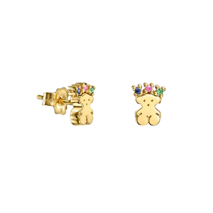<span class=keywords><strong>Pendientes</strong></span> de Plata 925 Chapados en Oro de Alta Calidad para Mujer, Diseño Adorable Inspirado en un <span class=keywords><strong>Oso</strong></span>, con Piedra Natural, Ideales para - Product Image 3