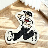 Tapis de sol mini en peluche douce, style Hypebeast, tufté à la machine, pour la décoration de baskets, idéal pour chambre à coucher et chevet