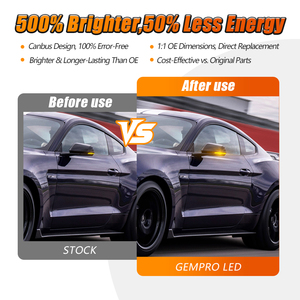 Vente en gros de 2 feux séquentiels LED pour rétroviseurs latéraux pour Ford <span class=keywords><strong>Mustang</strong></span> 2015-2019 FR3Z-13B374-A Clignotant ambre - Product Image 5