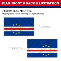 Drapeau du Cap-Vert en gros 3x5 pieds, en polyester durable, avec œillets en laiton, couleurs vives, pour décoration extérieure