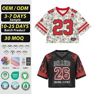 Custom Oversize <b>Screen</b> Printing Short V-neck Jersey Shirt Vintage Soccer Jerseys Design Striped Boxy Fit Men <b>Mesh</b> Summer - Product Image 1