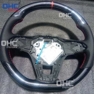 Volant en Fibre de Carbone Véritable Brillant en Stock UE pour VW <span class=keywords><strong>Golf</strong></span> <span class=keywords><strong>8</strong></span> Mk8 GTI avec Trous de Palettes - Product Image 6