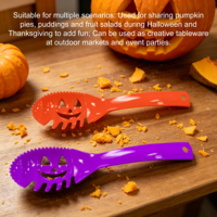 Lot de cuillères à citrouille d'Halloween en gros, outils de sculpture en plastique réutilisables avec logo personnalisable pour promotions et cadeaux de fêtes
