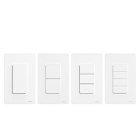 Interrupteur mural intelligent MoesHouse pour commande à distance par application, 2 voies, fil neutre unique, panneau universel WiFi 10A 250V ABS durable