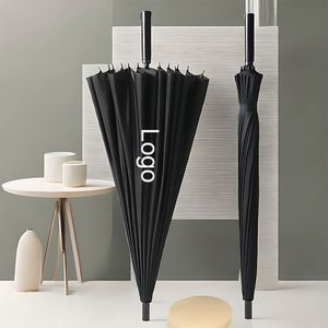 Paraguas de golf automático resistente al viento con mango recto, 24 varillas fuertes de fibra de vidrio, protección solar, venta al por mayor - Product Image 1