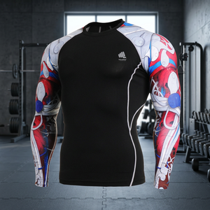 Camiseta de Manga Larga Personalizada para Artes Marciales, BJJ, MMA, Gimnasio, Fitness, Sublimada, Transpirable, de Secado Rápido, OEM, ODM - Product Image 2