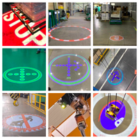 Zone de danger Gobo IP65 étanche CE Logo virtuel projecteur modèles personnalisables pour chariot mobile 400W 600W 800W 1000W