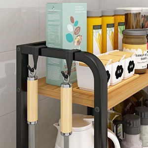 Étagère <span class=keywords><strong>de</strong></span> rangement en métal pour épices <span class=keywords><strong>de</strong></span> cuisine, multifonctionnelle, multi-niveaux, sans perçage, non pliable, portable, pour huile, sel, sauce, <span class=keywords><strong>vinaigre</strong></span> - Product Image 1