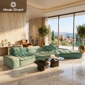 Juego de Muebles de Salón Italianos de Lujo, Curvos y Rectos, Modulares, de Terciopelo, para Sala de Estar, Sofá de Lujo SF-044 Curvo Modular - Product Image 1