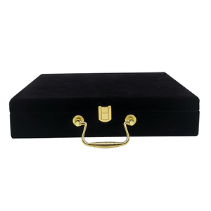Luxury custom large black velvet gift box packaging