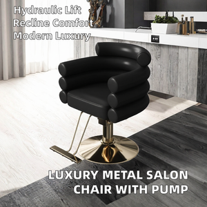 Fauteuil de coiffure professionnel moderne en métal, luxueux, durable et portable, avec pompe hydraulique inclinable pour la coupe et la permanente, idéal pour barbier et hôtel - Product Image 2