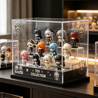 Vente en gros de boîtes de présentation en acrylique personnalisées à 3 niveaux pour figurines, vêtements, boîtes mystères et collections de jouets