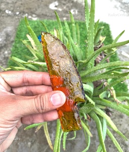 Couteau en verre de citrine taillé à la main, lame en cristal jaune pour la présentation, les rituels et les collectionneurs, couteau décoratif en pierre de guérison, décoration d'intérieur - Product Image 5