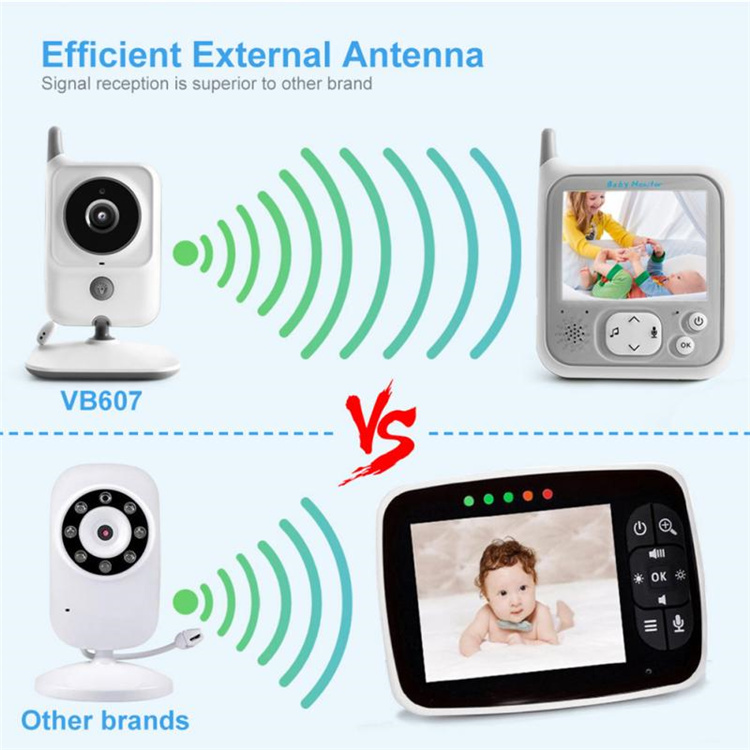 3.2 Inch LCD Wireless Babysitter Two Way Audio Night light Temperature Pet Baby Camera Nanny Music VB607 Video Baby Monitors