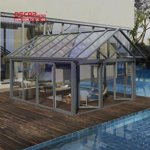 โซลาเรียมกระจกอลูมิเนียมสั่งทำคุณภาพสูง รูปทรงโค้ง ใช้ในสวน ลานบ้าน ระเบียง และห้องอาบแดด - Product Image 1