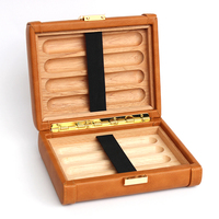 Lot de quatre étuis à cigares élégants en cuir PU, boîte à cigares en cuir véritable, fournie directement par l'usine