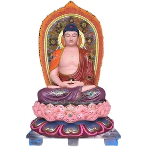 Hoge Kwaliteit Handgemaakte Glasvezel Mediterende Boeddha Sculptuur Grote Hars Boeddha Standbeeld