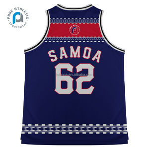 PURE 2024 Samoa Formation TOA Débardeur Sublimation Impression Respirant Jersey Basketball Singlet Chemises Porter - Product Image 6